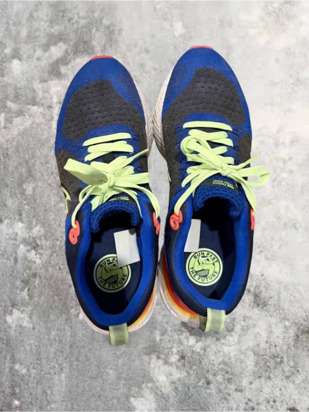 Nike React Infinite Flyknit Men’s Running Shoes - Blue with Neon Green Accents